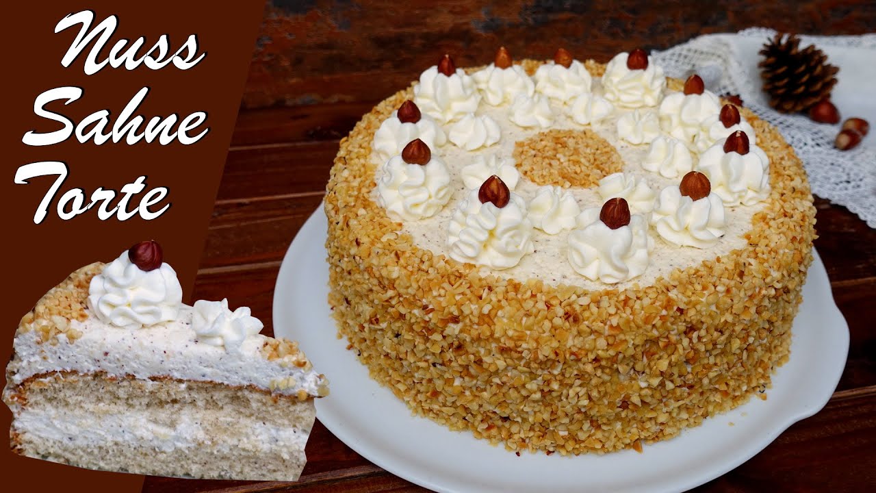himmlische Nuss Sahne Torte | cremig, schnell & gelingsicher 😍