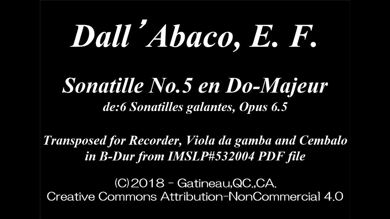 Dall'Abaco, E. F. _ Violin Sonata Op.4 No.2, e-moll [Rec, Vla. d. g. ,Hch : g-moll]