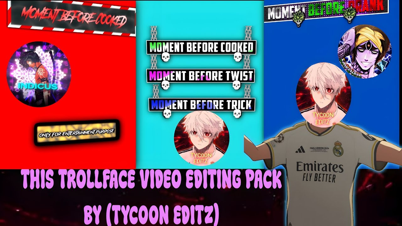Troll Face Editing Pack 💀 || INDICUS Pack + Expanox Pack + Shakes and more || (XML) link ||