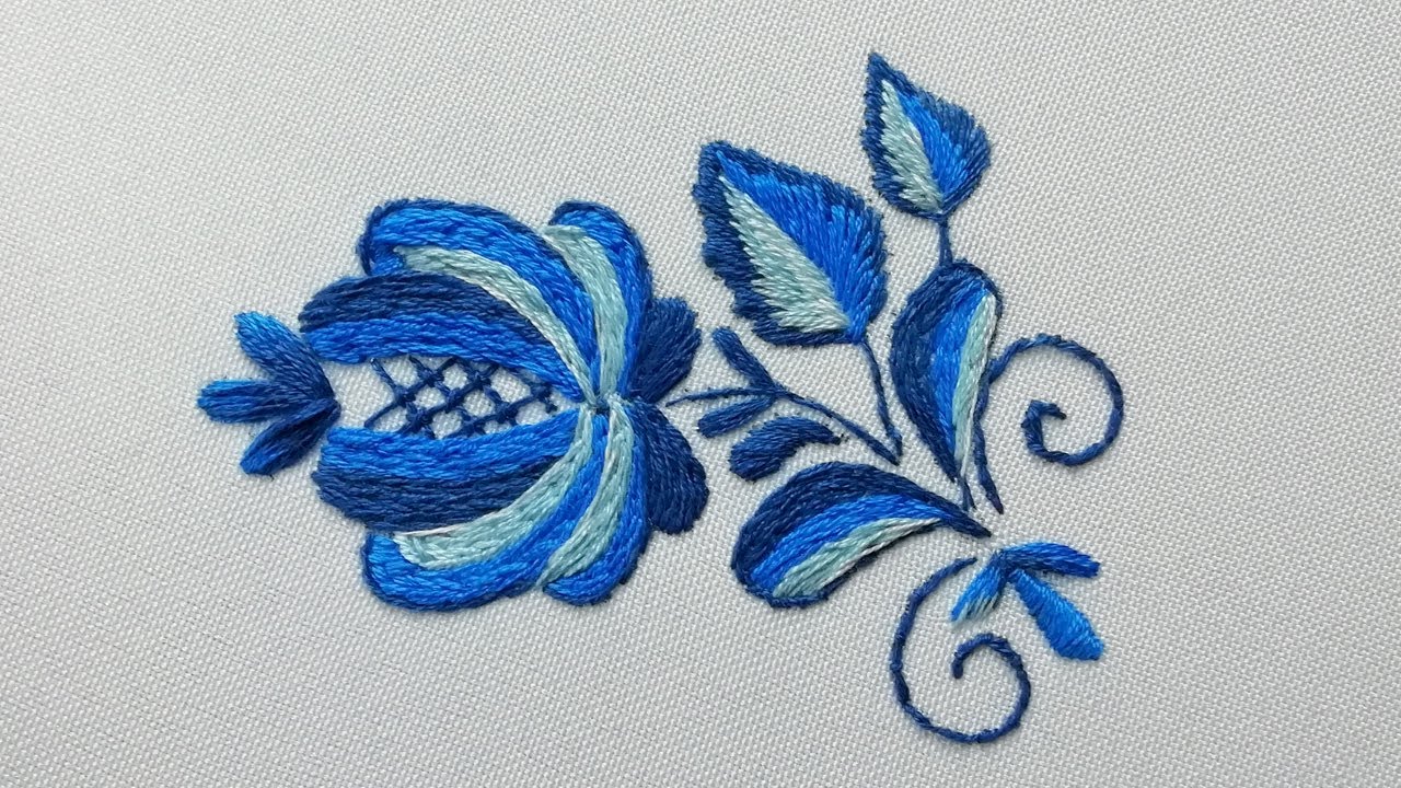 Цветочная вышивка : Гжель | Floral Embroidery : Gzhel