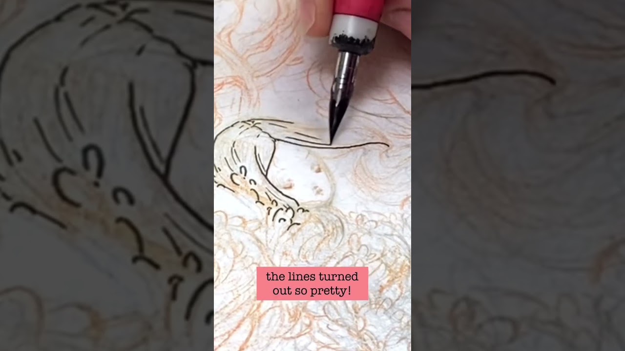 Drawing a sleeper with dip pen and ink and then botching watercolor #drawing #ink #art