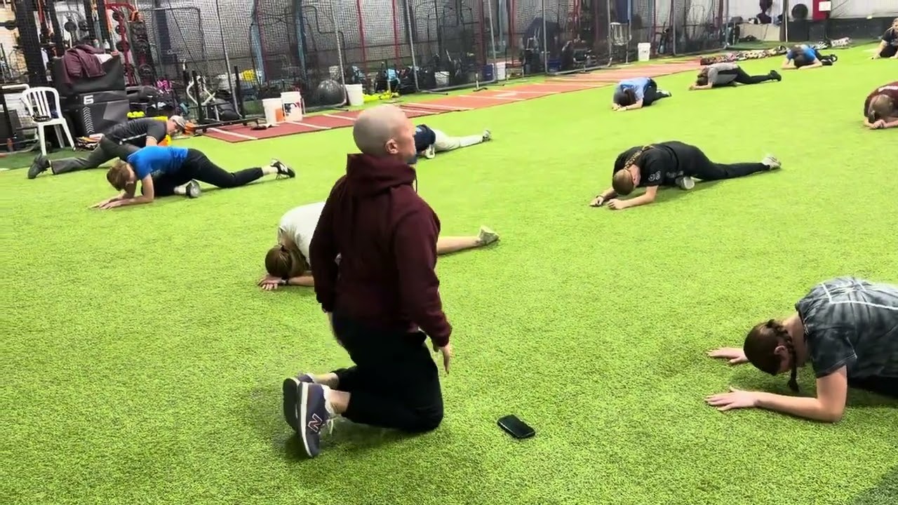 Z sit to pigeon pose both legs 10 count