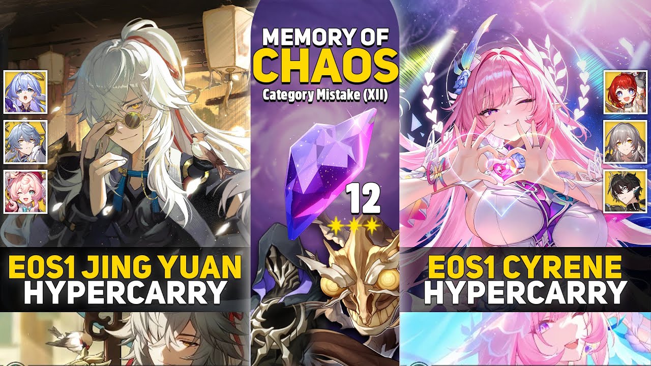 Cyrene Hypercarry Bruteforcing MOC 12 | E0 Jing Yuan Hyper и E0 Cyrene Hyper | Honkai Star Rail