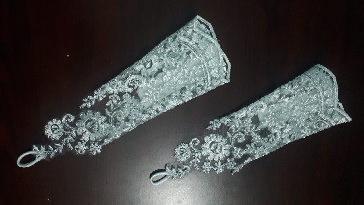 How to make Bridal/Wedding gloves at home //