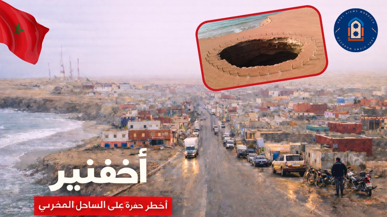 أخفنير ومغارة عجب الله | جمال الساحل الصحراوي من السماء | Drone 4K
