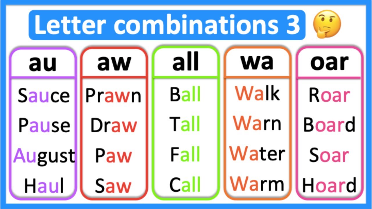 Letter combinations 3 🤔 | Phonics lesson | Learn with examples