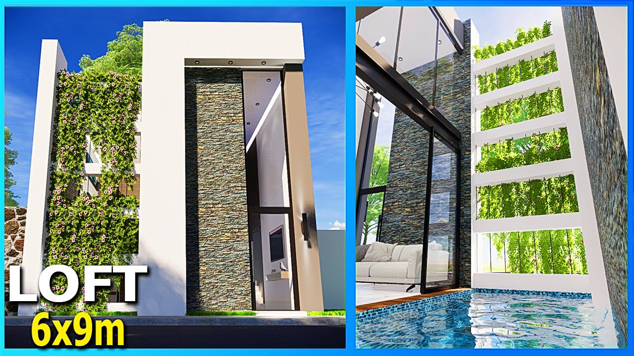 🔴 MINI CASA ESTILO LOFT CON ALBERCA 6X9m