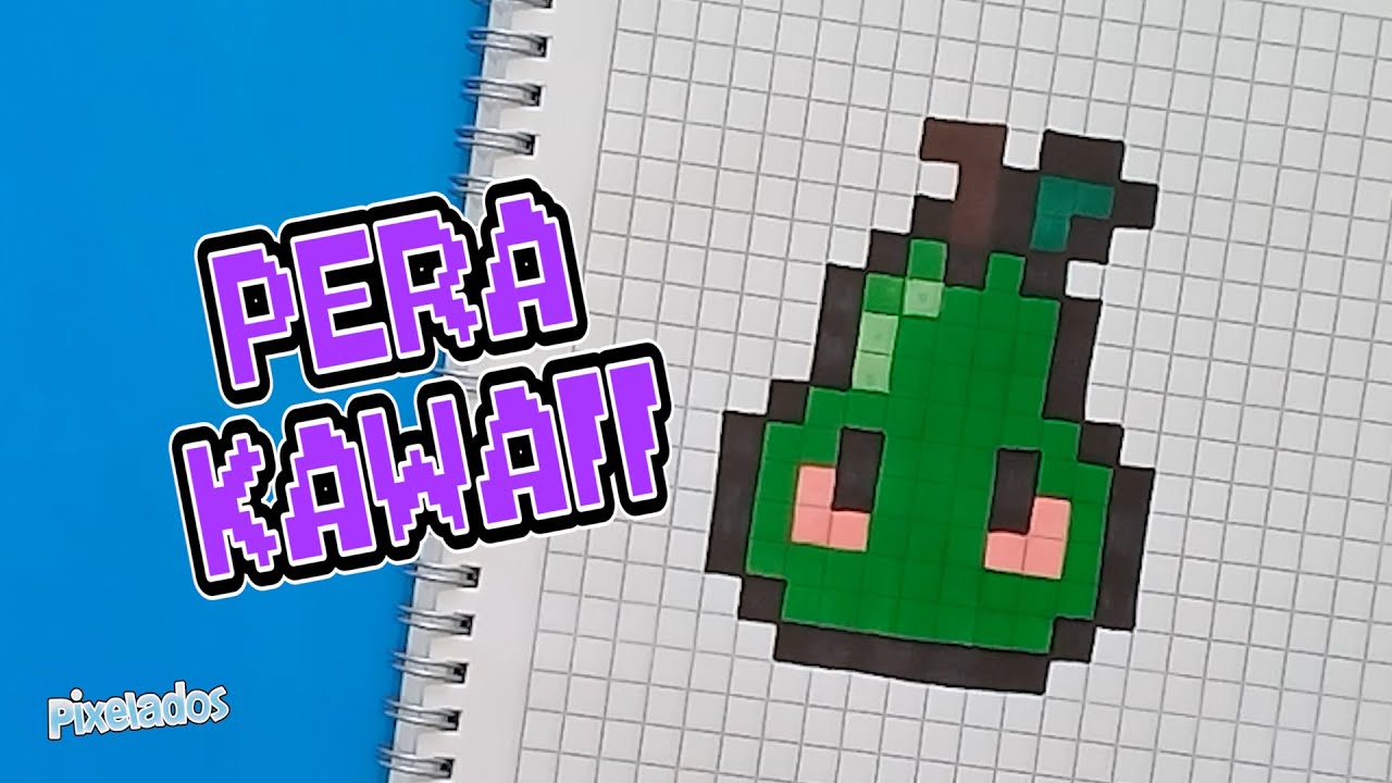 COMO DIBUJAR UNA PERA KAWAII paso a paso en PIXEL ART - PIXELADOS