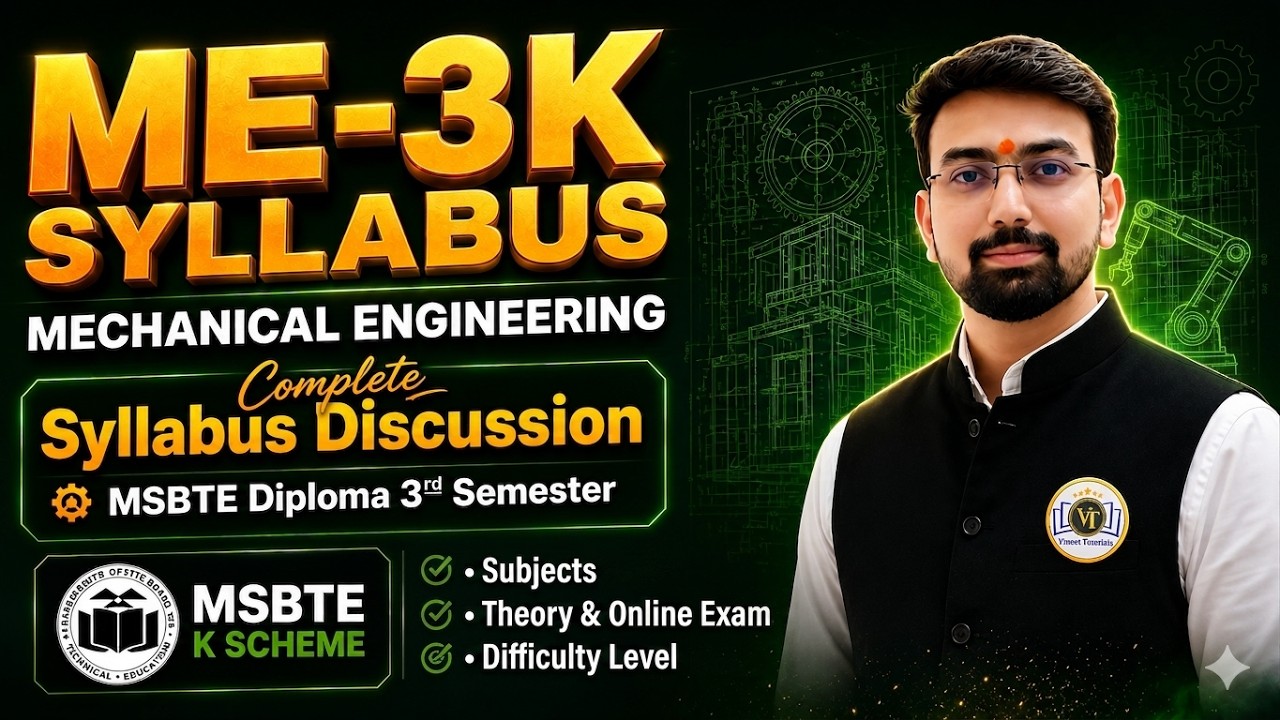 Diploma Mechanical 3rd Semester Syllabus Discussion | ME-3K | Diploma | Vineet Sir| Vineet Tutorials