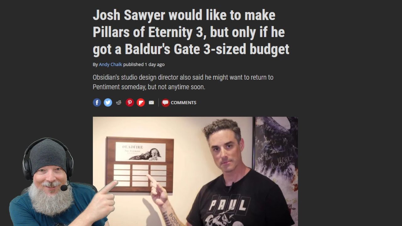 Джош Сойер о создании Pillars of Eternity 3, если бы у него был бюджет Baldur's Gate 3