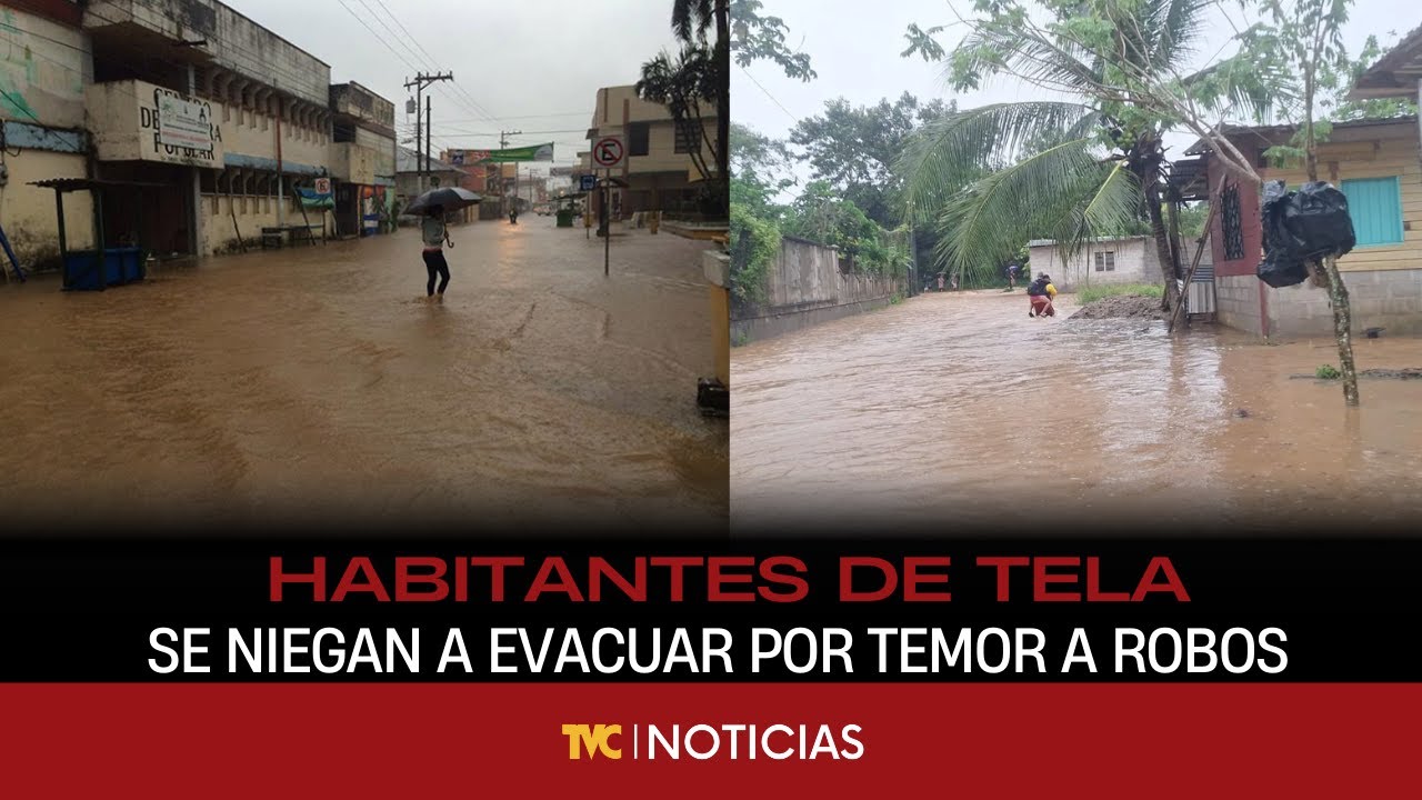 Habitantes de Tela, Atlántida, se niegan a evacuar por temor a robos en medio de las inundaciones.