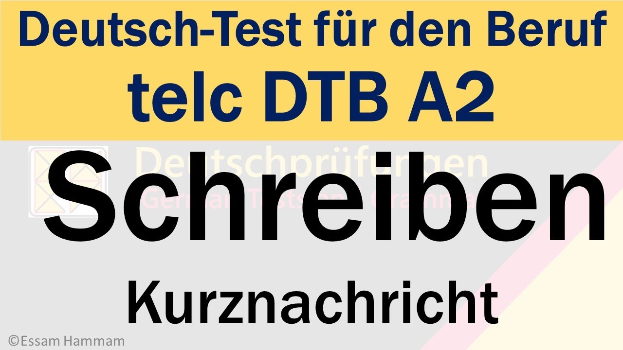 DTB A2 | Deutsch-Test f&uuml;r den Beruf A2 | Schreiben | Eine Antwort auf eine Kurznachricht schreiben