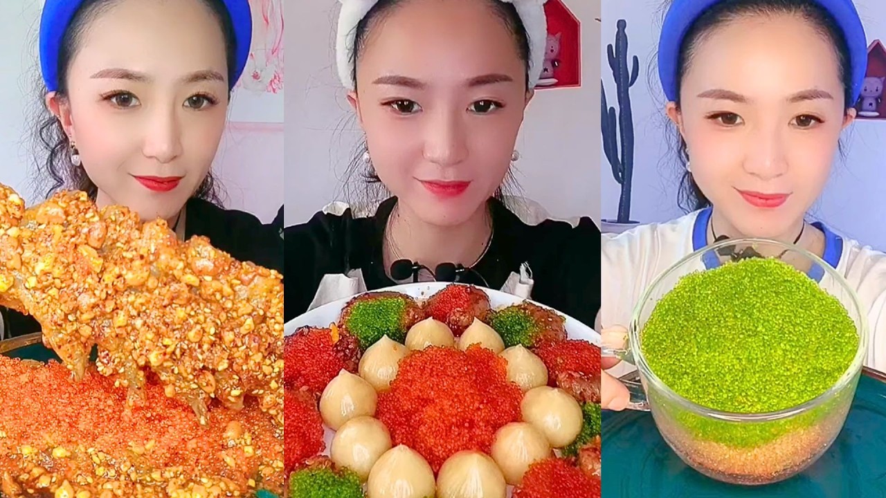 Satisfying Eating Sounds with Colorful ASMR Crunchy Mukbang Compilation #237
