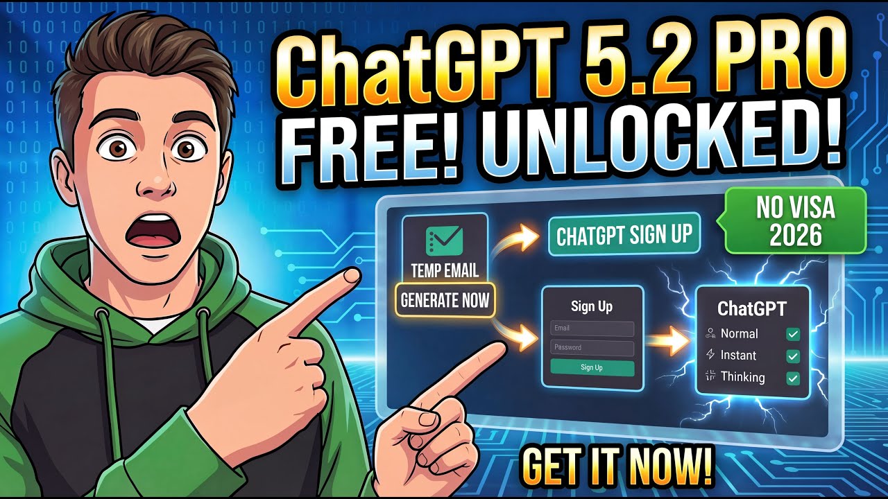 🔓 UNLOCK ChatGPT 5.2 Pro For FREE! (No Credit Card Required 2026)