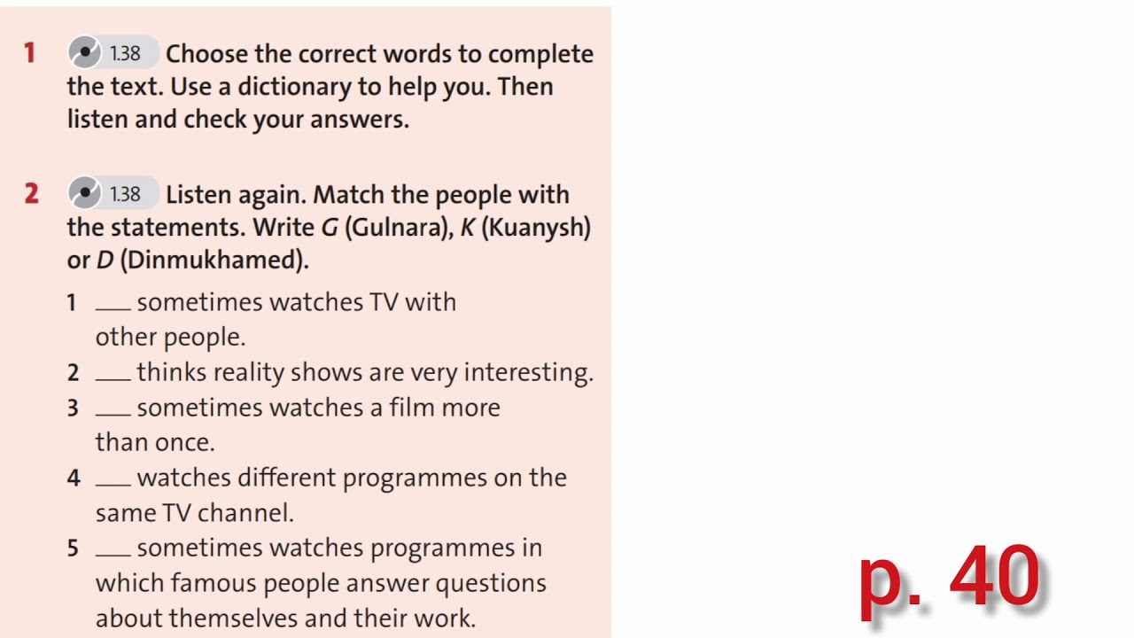 English Plus 8. Module 3. Ex 1,2 p. 40 SB