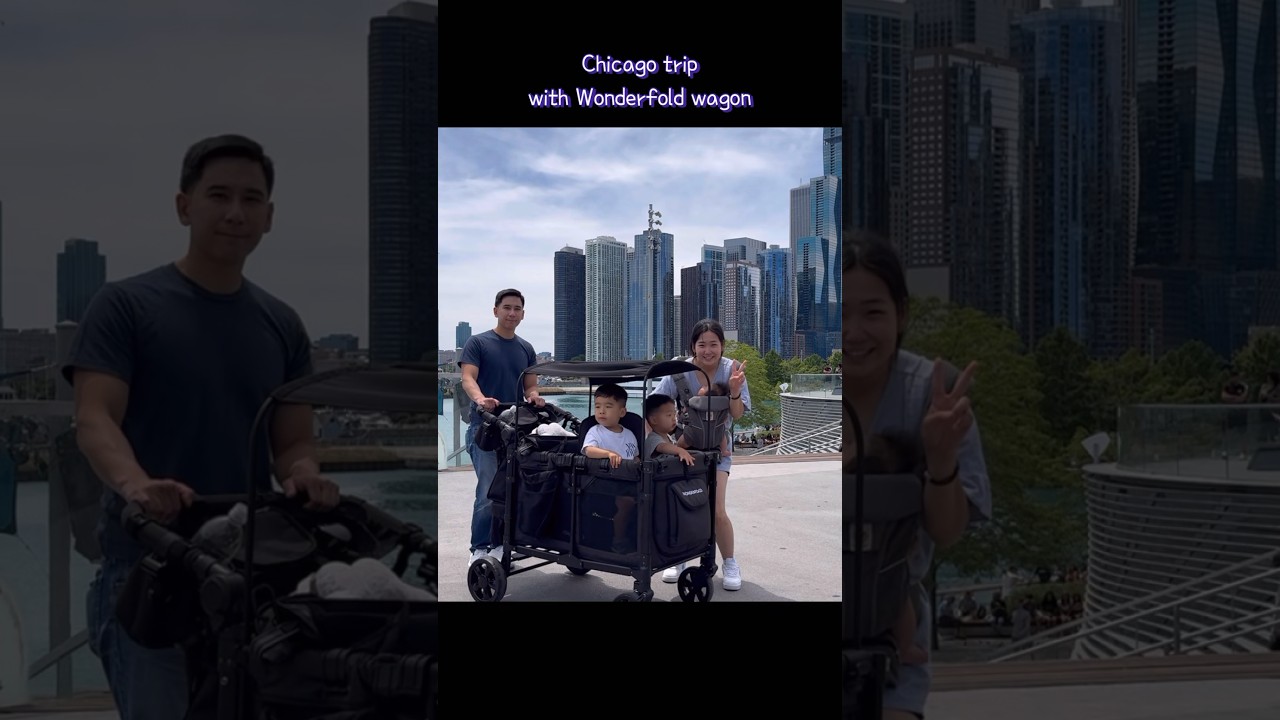 Chicago trip with 3kids using @wonderfold wagon❤️ #웨건 #웨건추천 #원더폴드 #wonderfold #wagon