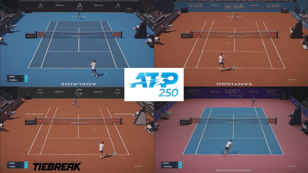 TIEBREAK | ATP 250 in Career Mode | Adelaide / Montpellier / Santiago / Geneva | Gameplay