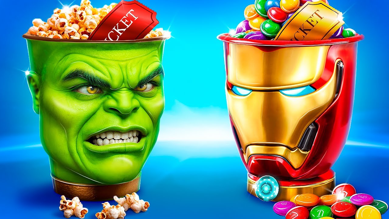 ¡Superhéroes falsos contra superhéroes reales! ¡Desafío de colarse en las películas!