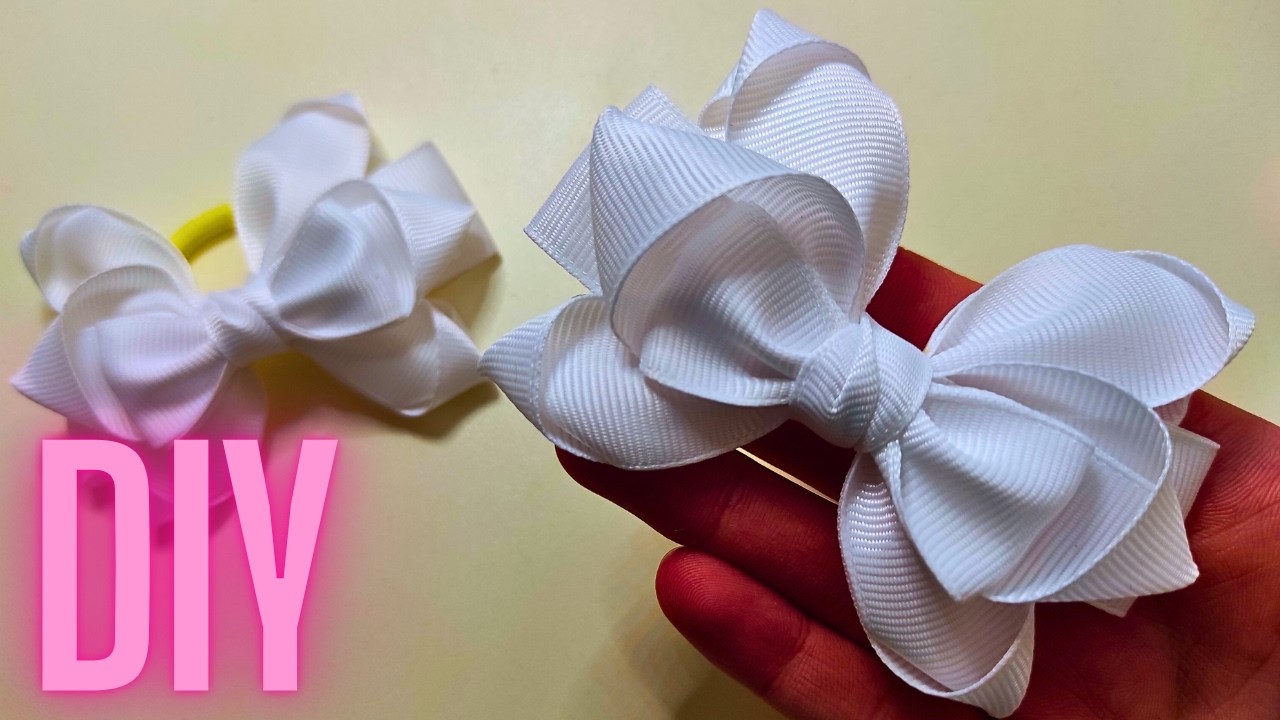 ⭐ Easy for everyone! Grosgrain ribbon bows 25 mm – step by step!