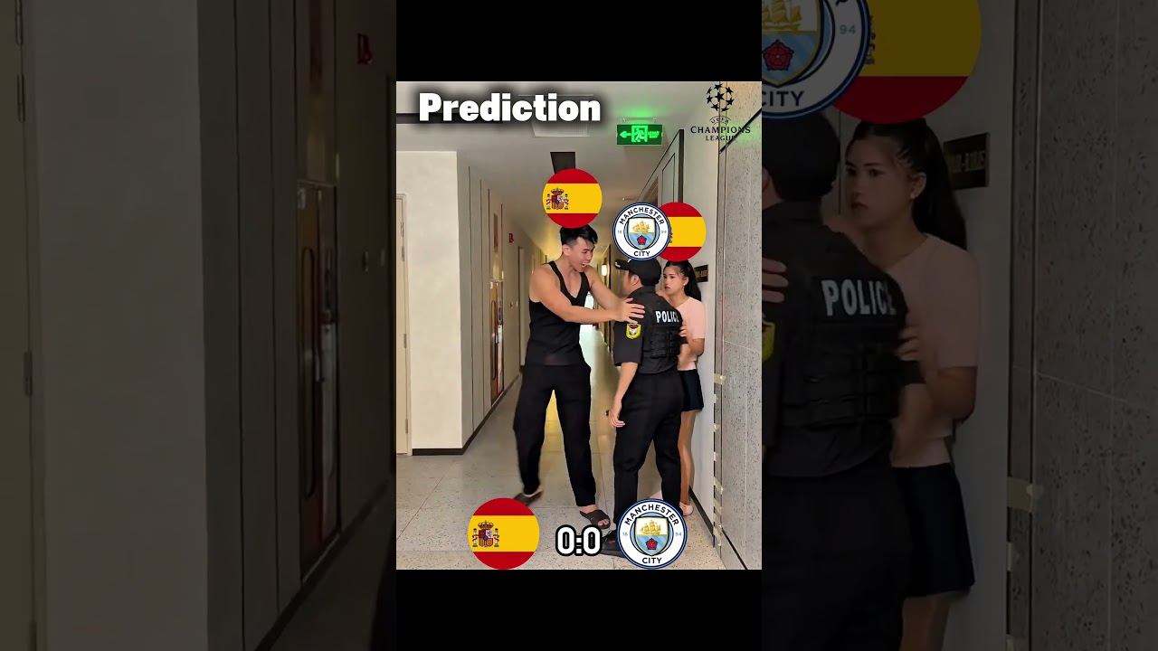 👉 Spain vs Man City  Hallway Fight Prediction! 🥋🔥 #shorts #football