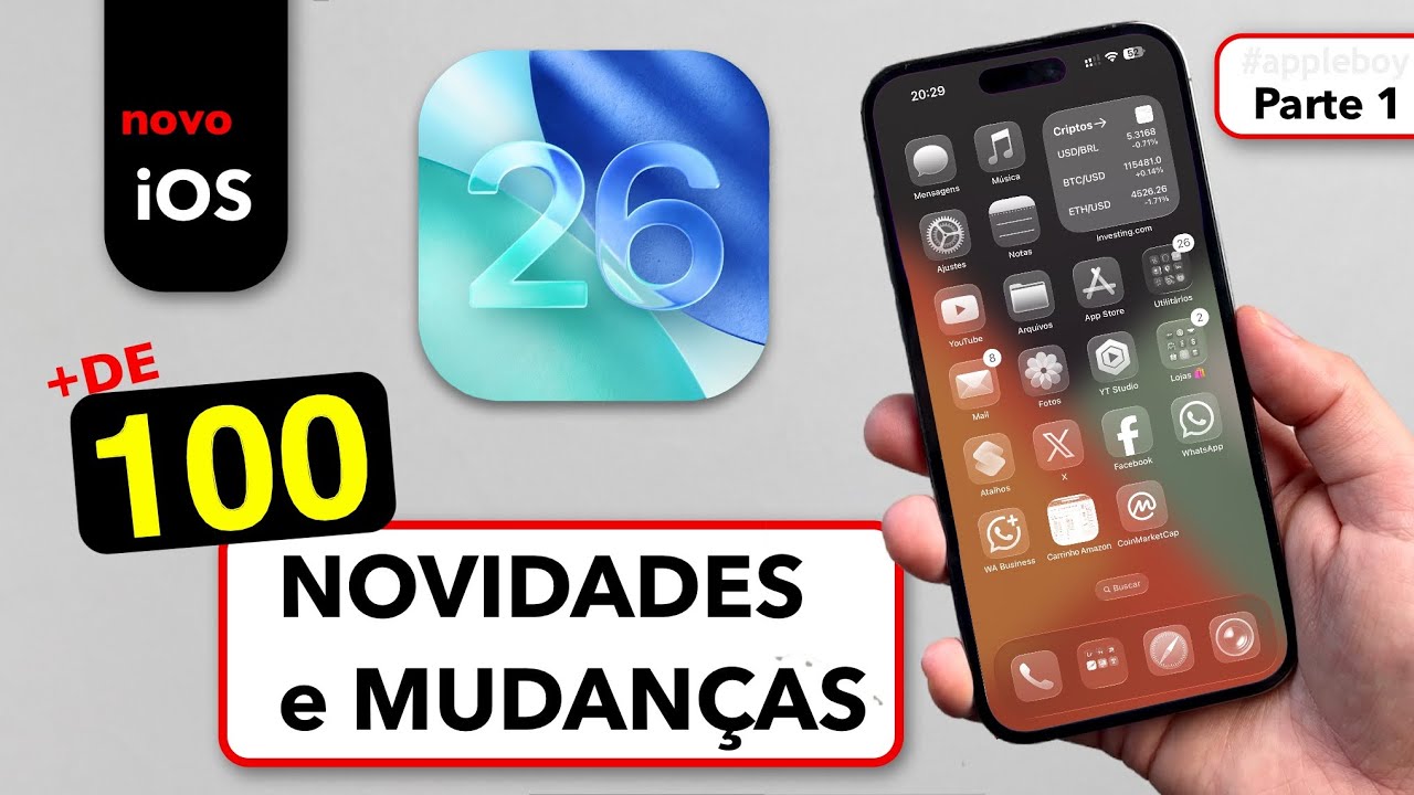 iOS 26 CHEGOU 🥳 - E Trouxe +De 100 Novidades p/ iPHONES (PARTE 1)