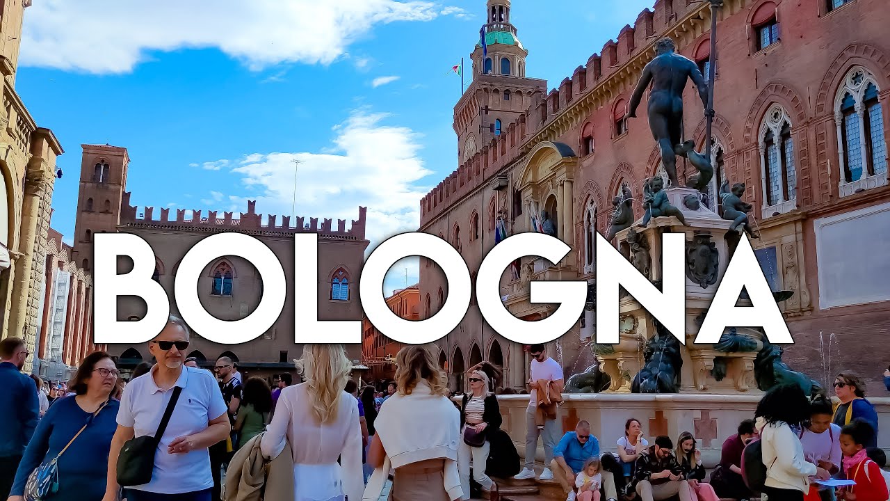 UNIQUE! BOLOGNA - CASTLE RE ENZO ! STREET FOOD - Walking Tour in 4K!  - Top Italian Destinations