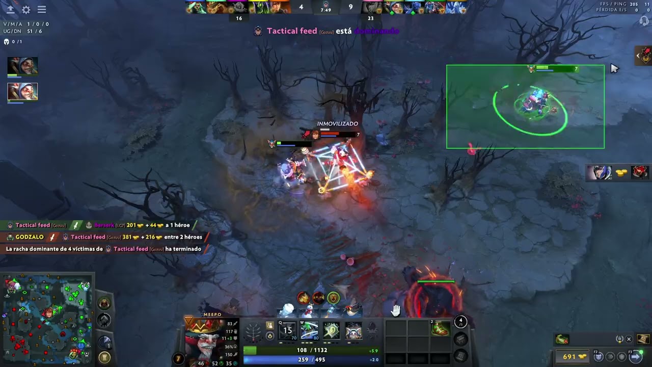 Meepo Dota 2 5200 mmr full gameplay