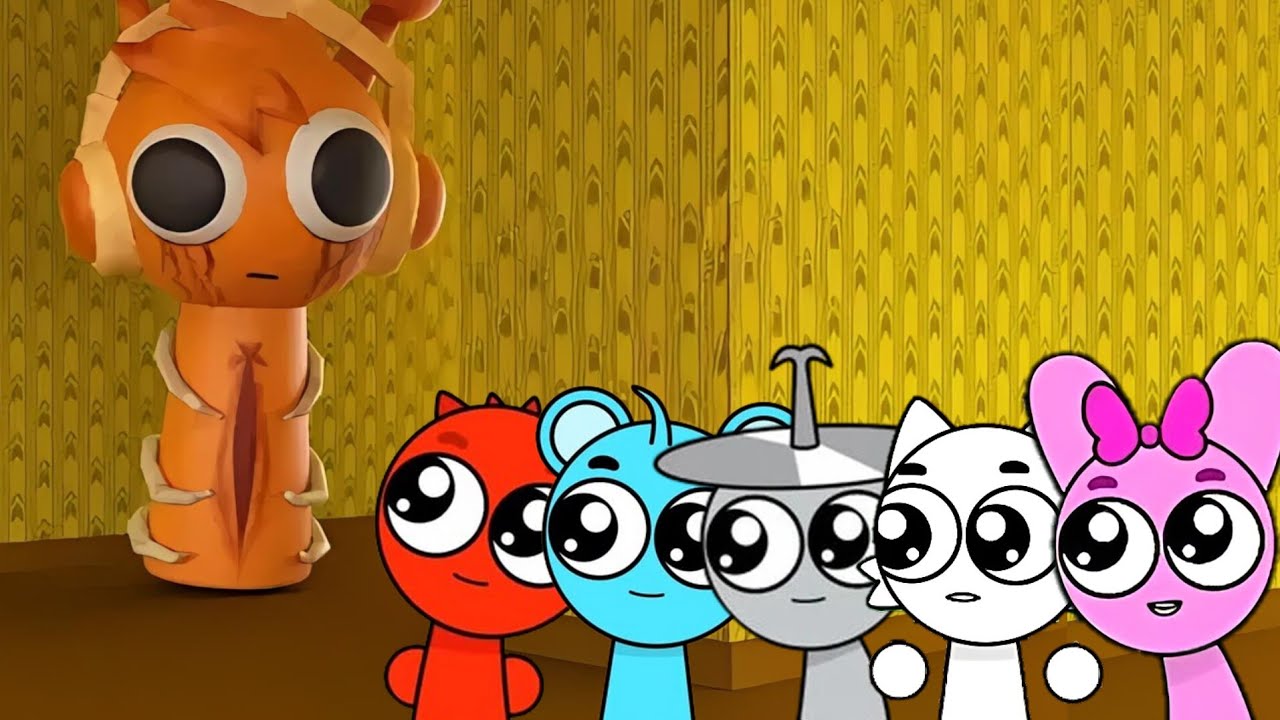 Sprunki Baby Raddy, Sky, Clukr, Wenda & Pinki Played Team Sprunki Backroom Escape Obby in ROBLOX