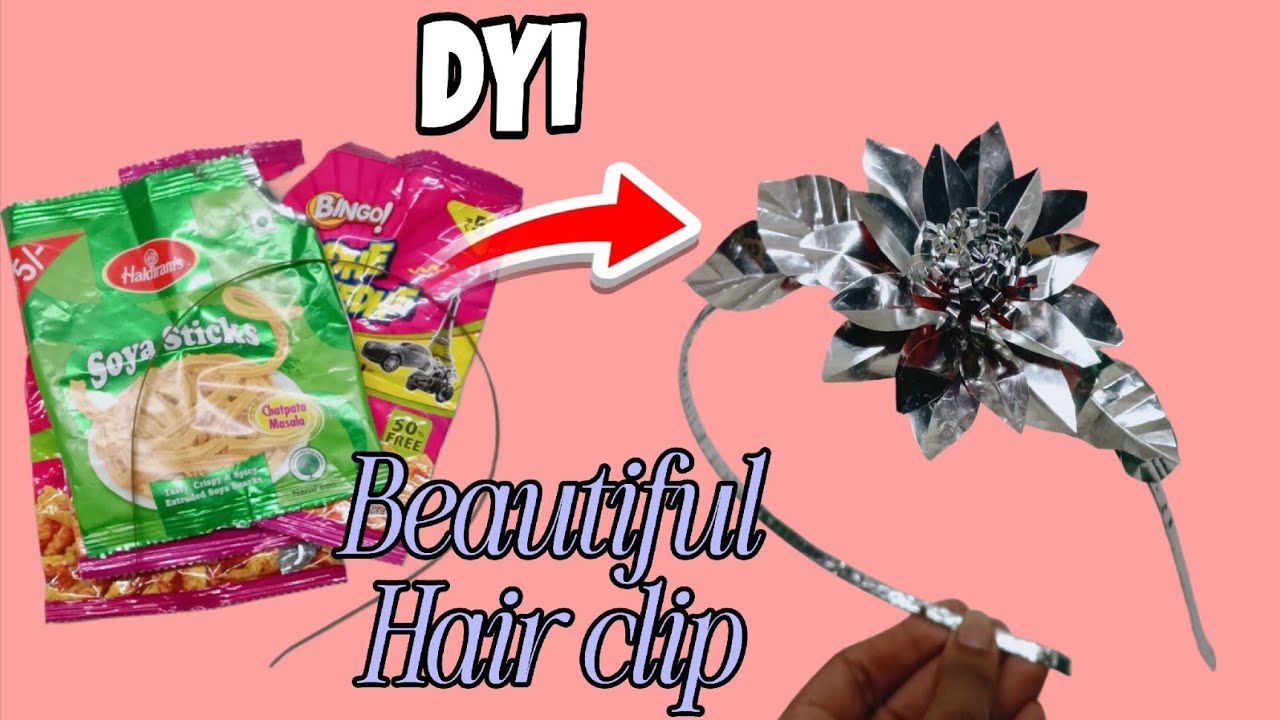 DIY Beautiful Hair Clip from Chips Packet | Best Out of Waste Craft Idea 🌸