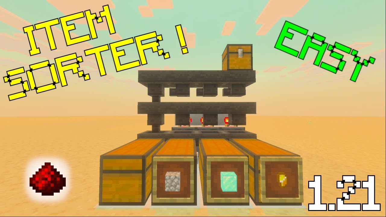 ITEM SORTER -  EASY & TILEABLE BUILD! Minecraft Bedrock 1.21 Tutorial