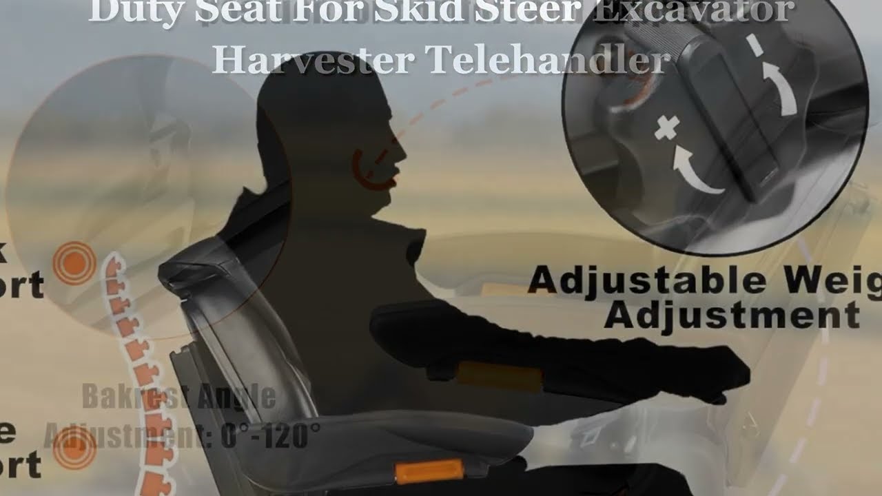 🚜 Upgrade Your Ride! Universal Tractor Seat with Armrests & Suspension