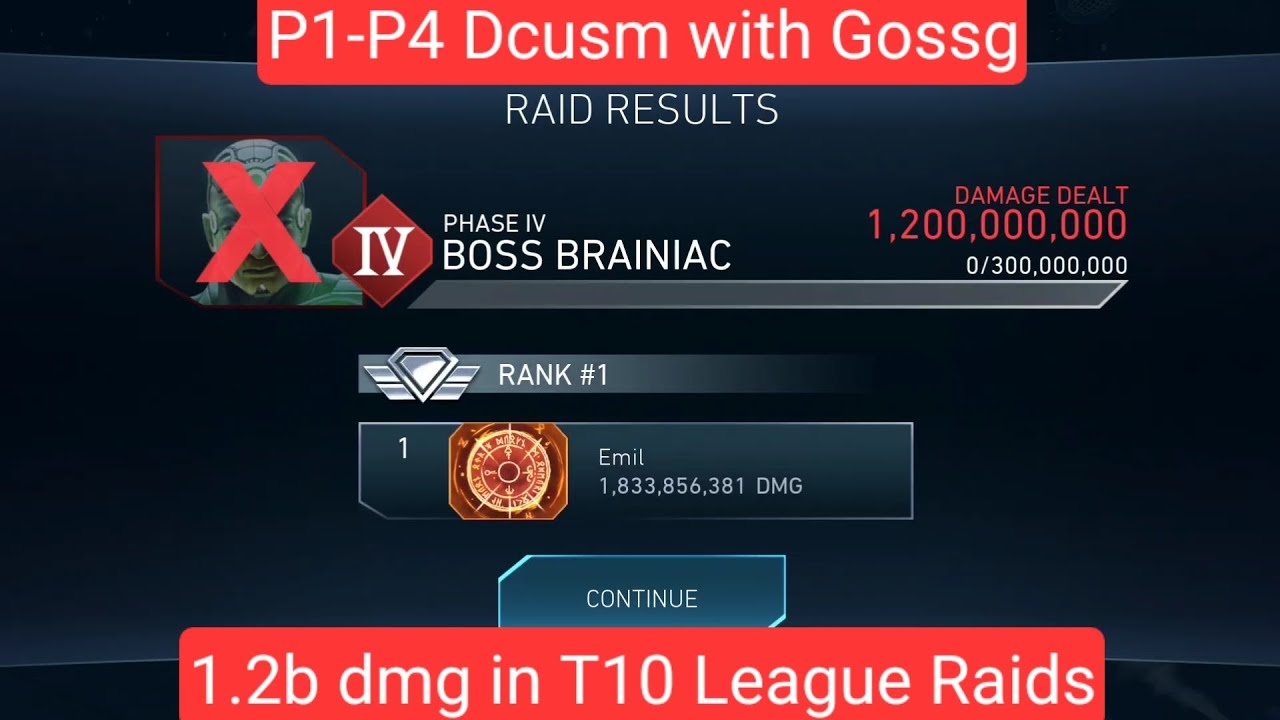 Dcusm p1-p4 OS with Gossg (no CF!) | Injustice 2 mobile t10 League raids
