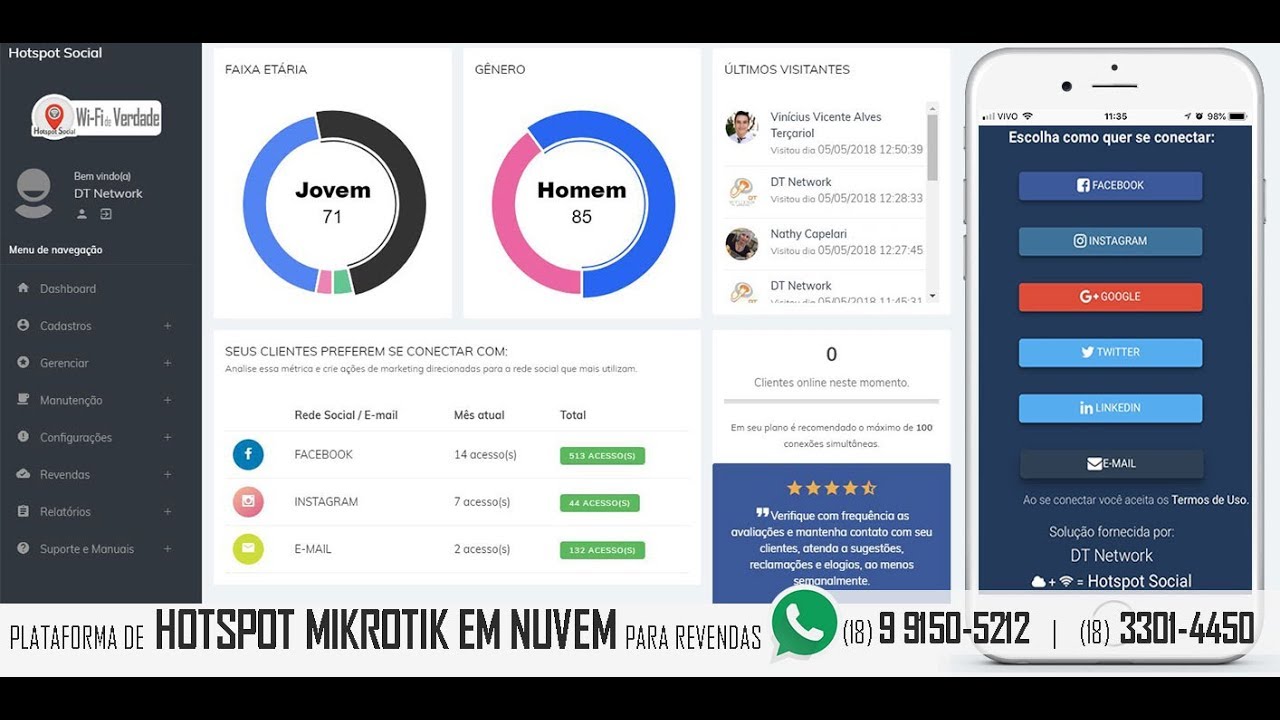 Hotspot Social | Hotspot Mikrotik em Nuvem para Revendas Completo com sua Marca (White Label)