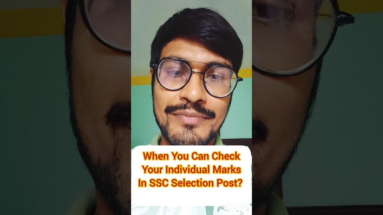 When You Can Check SSC Selection Post Individual Marks? #ssc#sscselectionpost#shorts