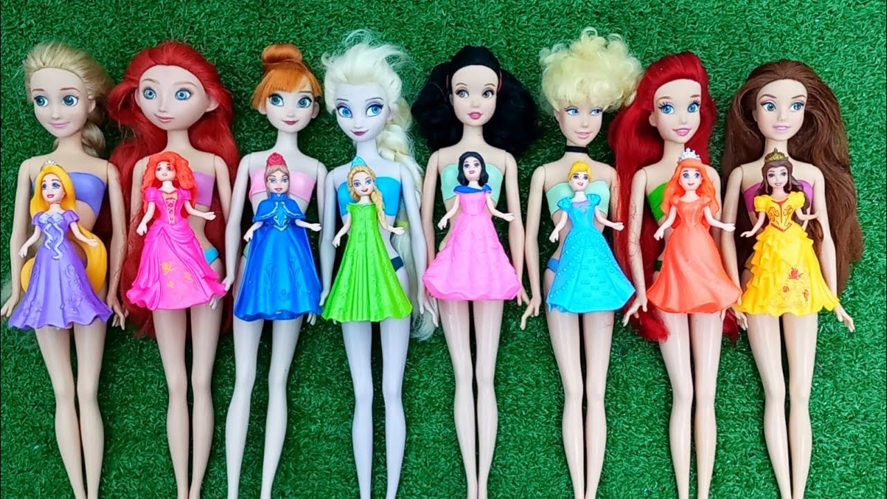 Disney Princesses vs Kuromi & Hello Kitty bag unboxing Satisfying ASMR DIY doll dress Miniature