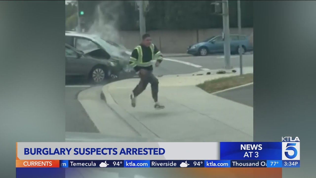 Burglary suspects caught after crashing during Orange County pursuit