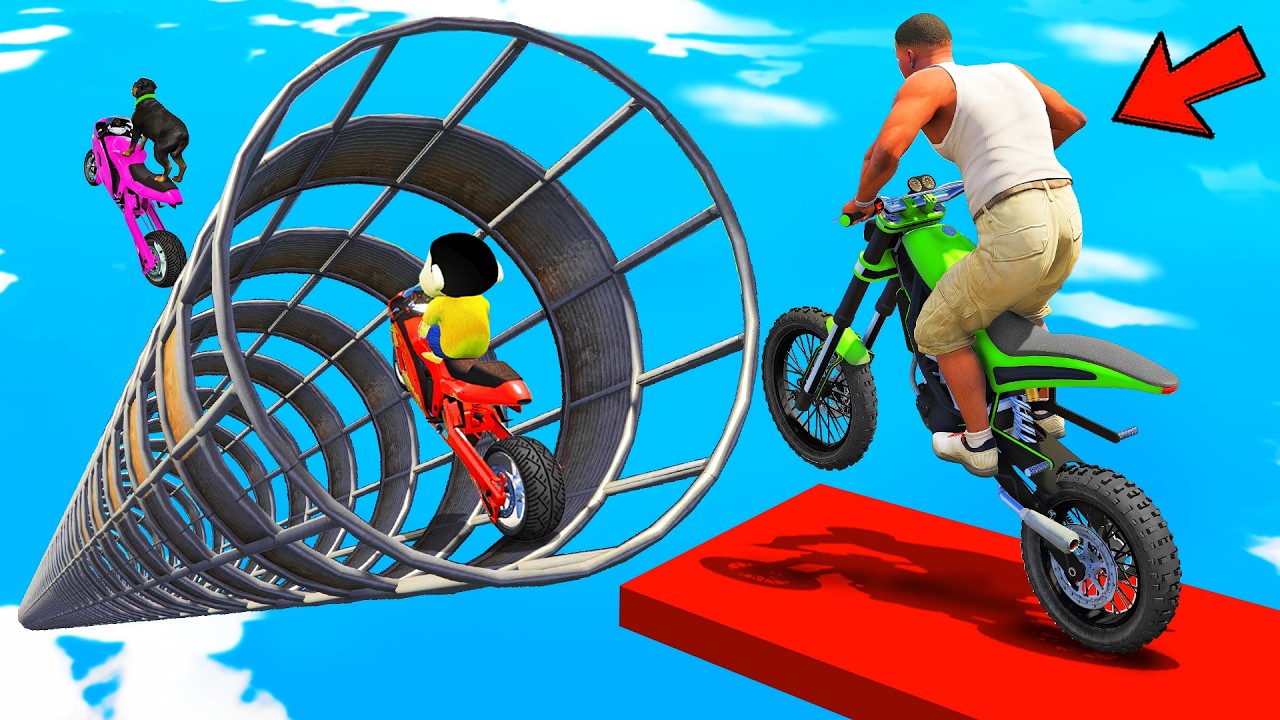 SHINCHAN AND FRANKLIN TRIED THE IMPOSSIBLE METAL TUNNEL PARKOUR CHALLENGE GTA 5