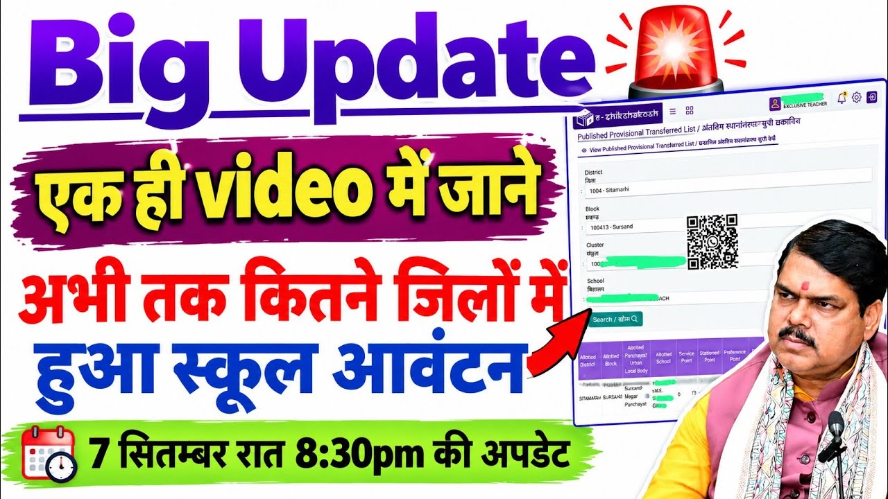 Big Update 🚨 अभी तक इस जिले के शिक्षकों का ट्रांसफर लिस्ट हुआ जारी ।। #bihar_teacher_transfer_news