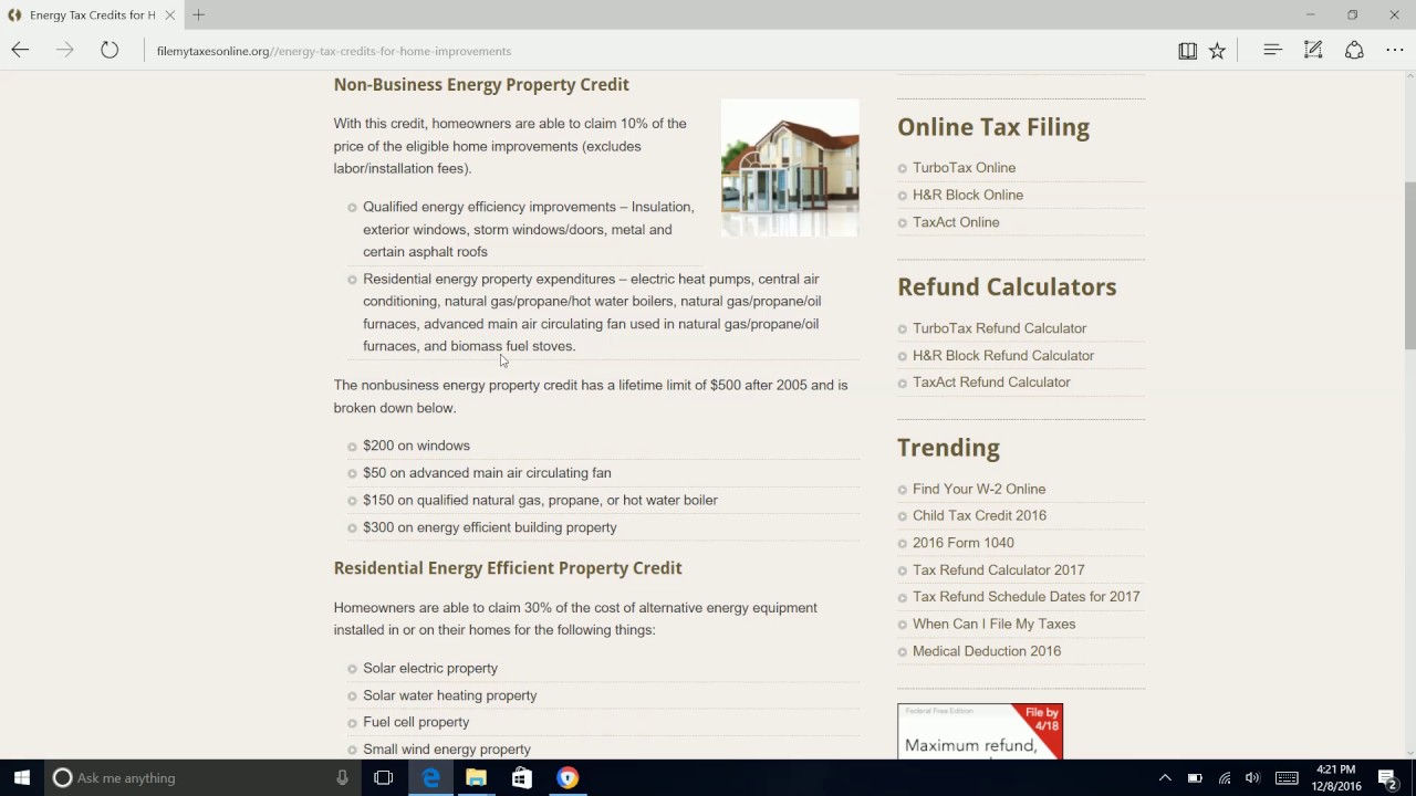 Energy Tax Credits for Home Improvements