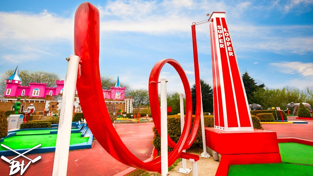 THE BEST MINI GOLF COURSE EVER! - TRIPLE HOLE IN ONE AND CRAZY HOLES!