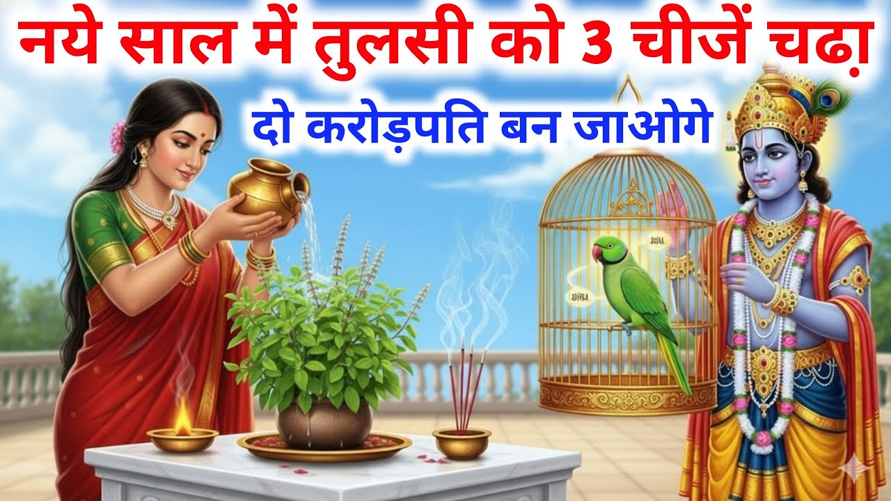 2026 में चुपचाप तुलसी को ये तीन चीजें चढा दो करोडपति बन जाओगे। श्री कृष्ण | #krishna 