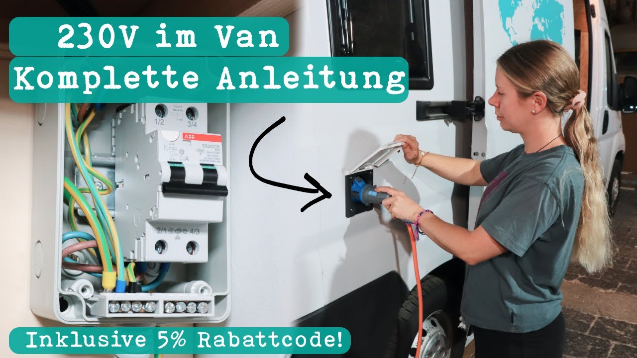 230V Landstrom im Campervan - CEE Steckdose, FI und Wechselrichter einbauen | Ducato Ausbau Vlog 8