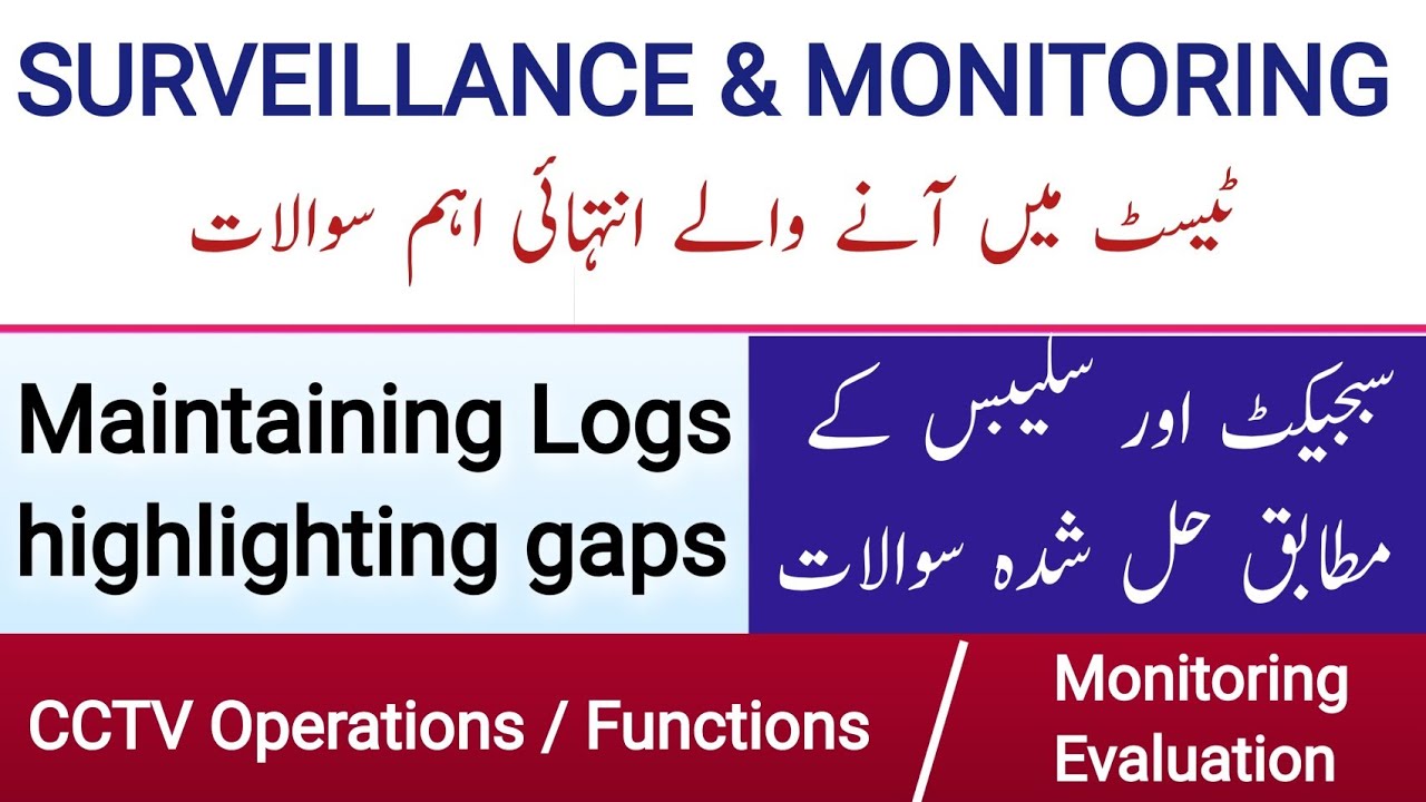 Surveillance & Monitoring Assistant Subject Related MCQS || NTS Most Important & Repeated Question