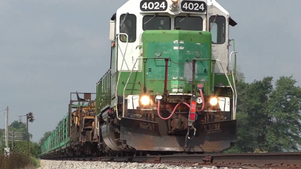 Highball on jointed rail, CF&E railroad action CORP 4024 KCS 4777 CF&E 3024