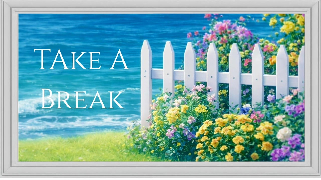 Coastal Garden Flowers and Ocean View  | Ocean Wall Art TV  (4K) Art screensaver for TV I Motion Art