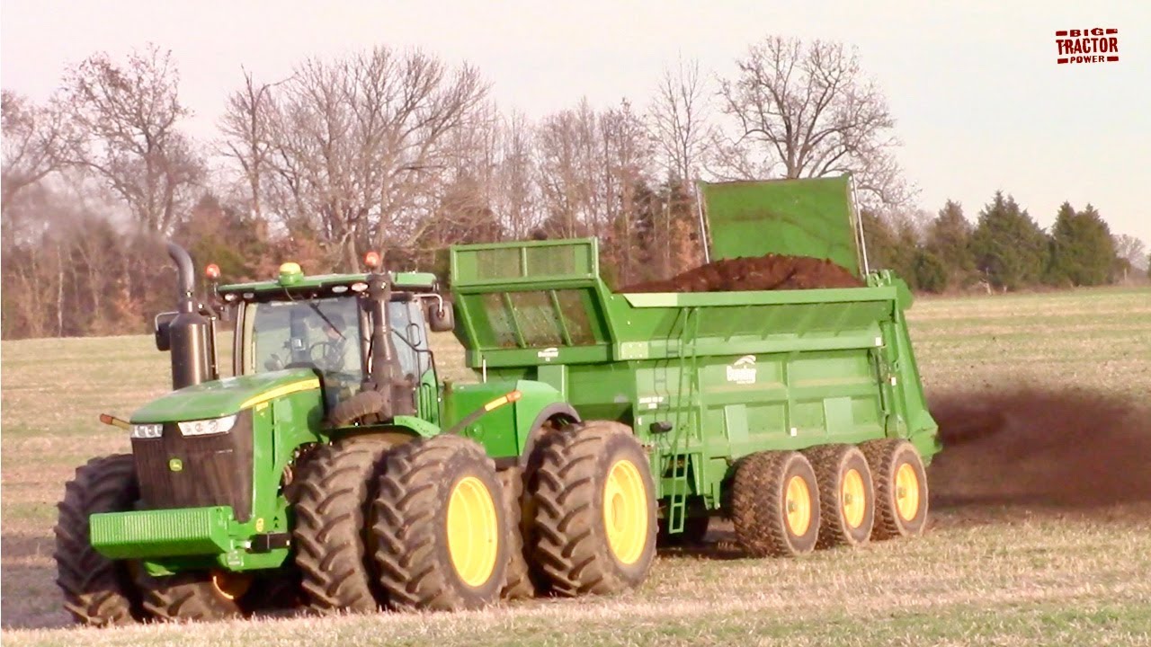 HEAVY DUTY SPREADING John Deere 9570R Tractor & Bunning 350 Tri-Axle