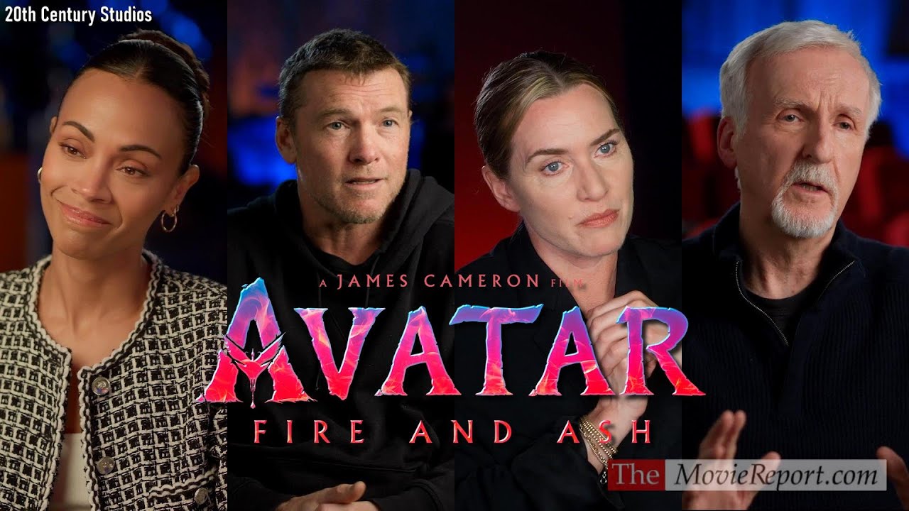 AVATAR FIRE AND ASH interviews Zoe Saldaña, Sam Worthington, Kate Winslet, James Cameron & cast