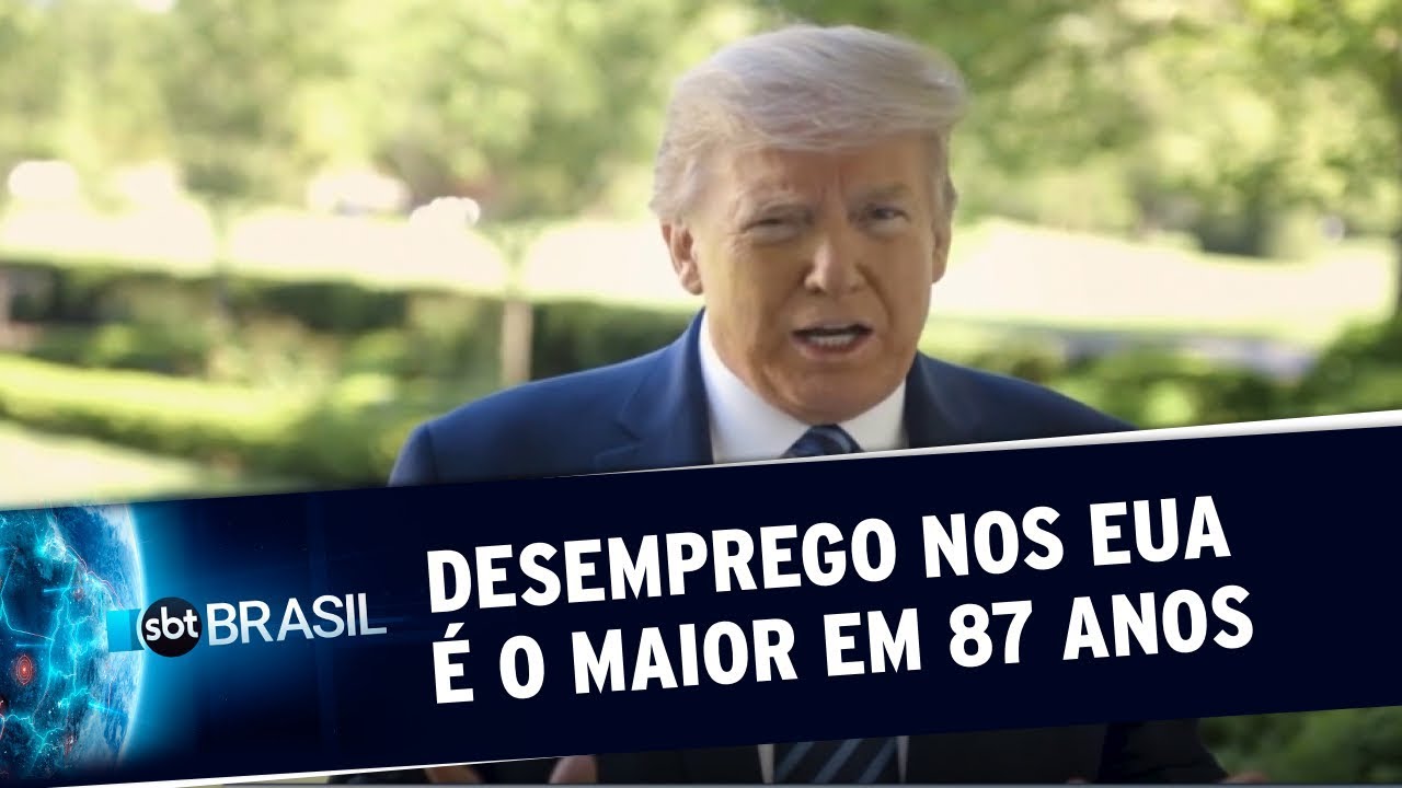 Estados Unidos têm a mais alta taxa de desemprego dos últimos 87 anos | SBT Brasil (08/05/20)
