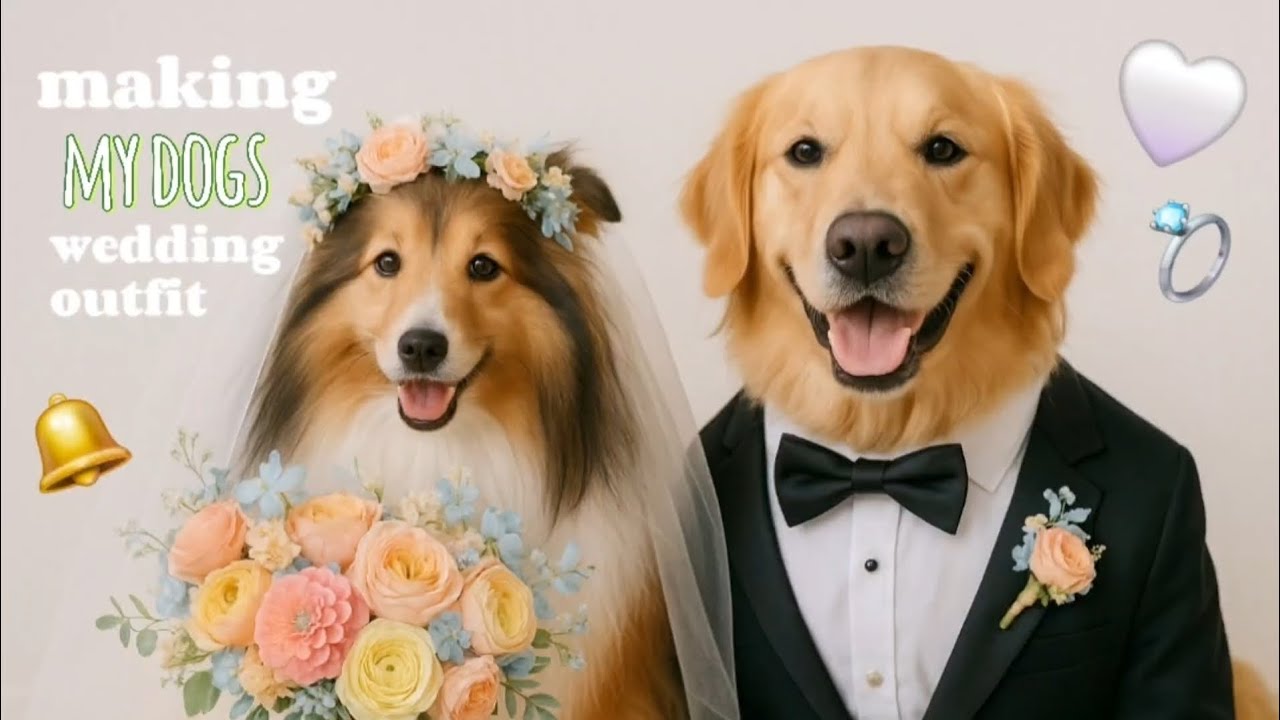 Making my Dogs Wedding Outfit | how to make a flower collar for ring bearer dog