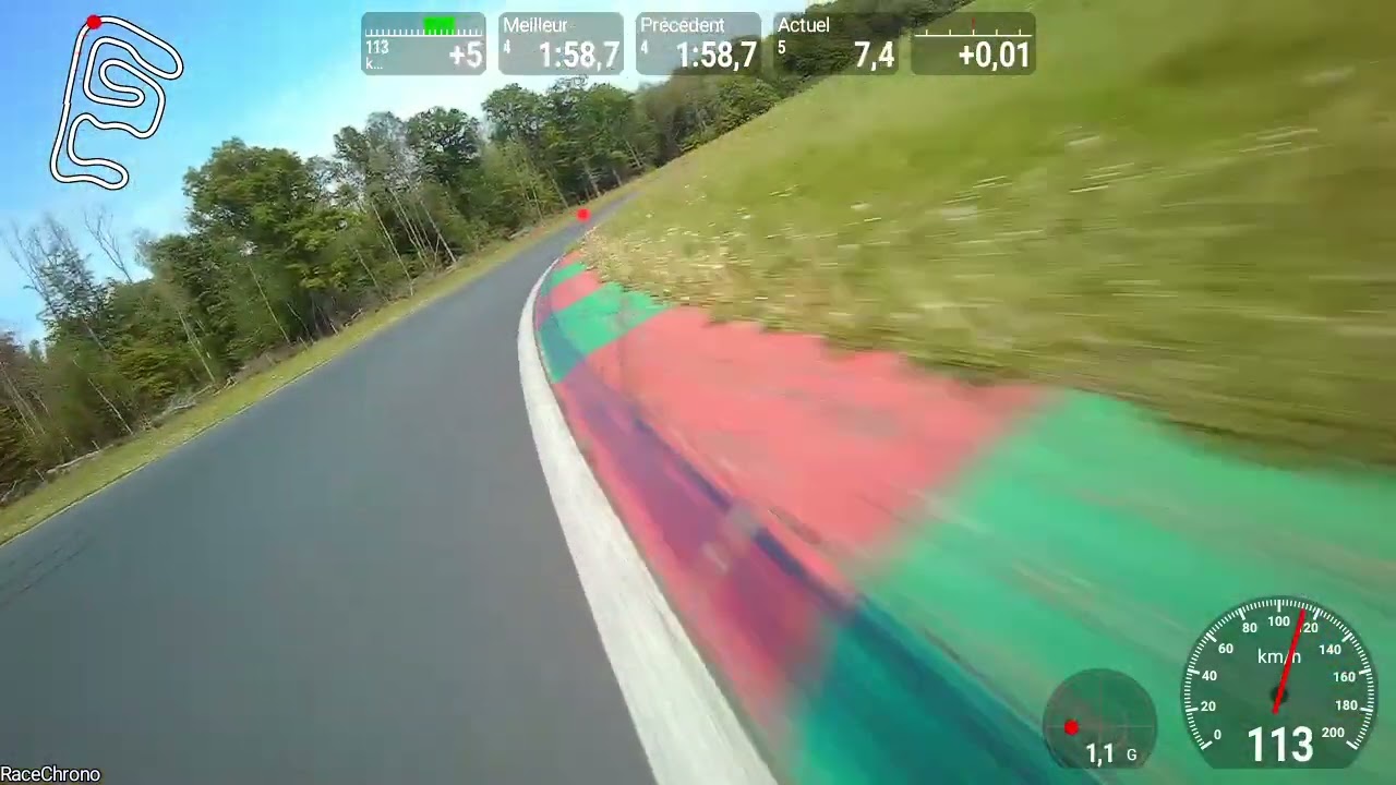 Les Ecuyers 1:56.45 Zx-6RR 07/05/22 Piste libre groupe confirmés